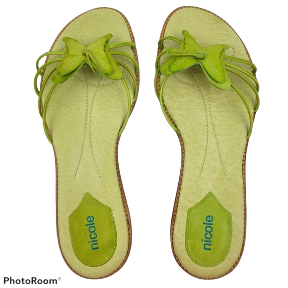 Nicole Shoes - NICOLE Odyssey Leather Butterfly Slip On Sandals